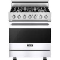 Viking - 4.7 Cu. Ft. Self-Cleaning Freestanding Dual Fuel Convection Range - White - Front_Zoom
