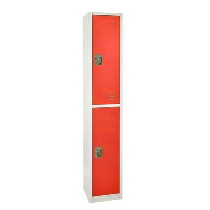 Front. AdirOffice - Storage Locker 629-Series 72" H 2-Tier Steel Key Lock 2-Shelf Locker with Key Lock - Red.