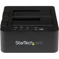 Front. StarTech.com - Dual USB 3.0 Hard Drive Duplicator Dock - Black.