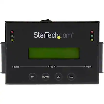 Front. StarTech.com - Standalone SATA Hard Drive Duplicator - Black.