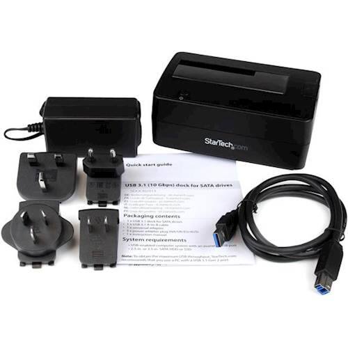 Alt View 12. StarTech.com - USB 3.1 Hard Drive Docking Station - Black.