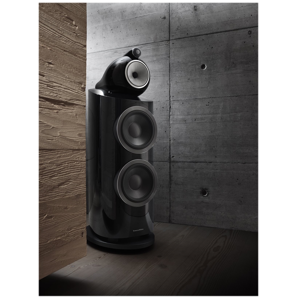 Left View: Bowers & Wilkins - 800 Series Diamond Dual 6-1/2" Passive 3-Way Floor Speaker (Each) - Gloss black