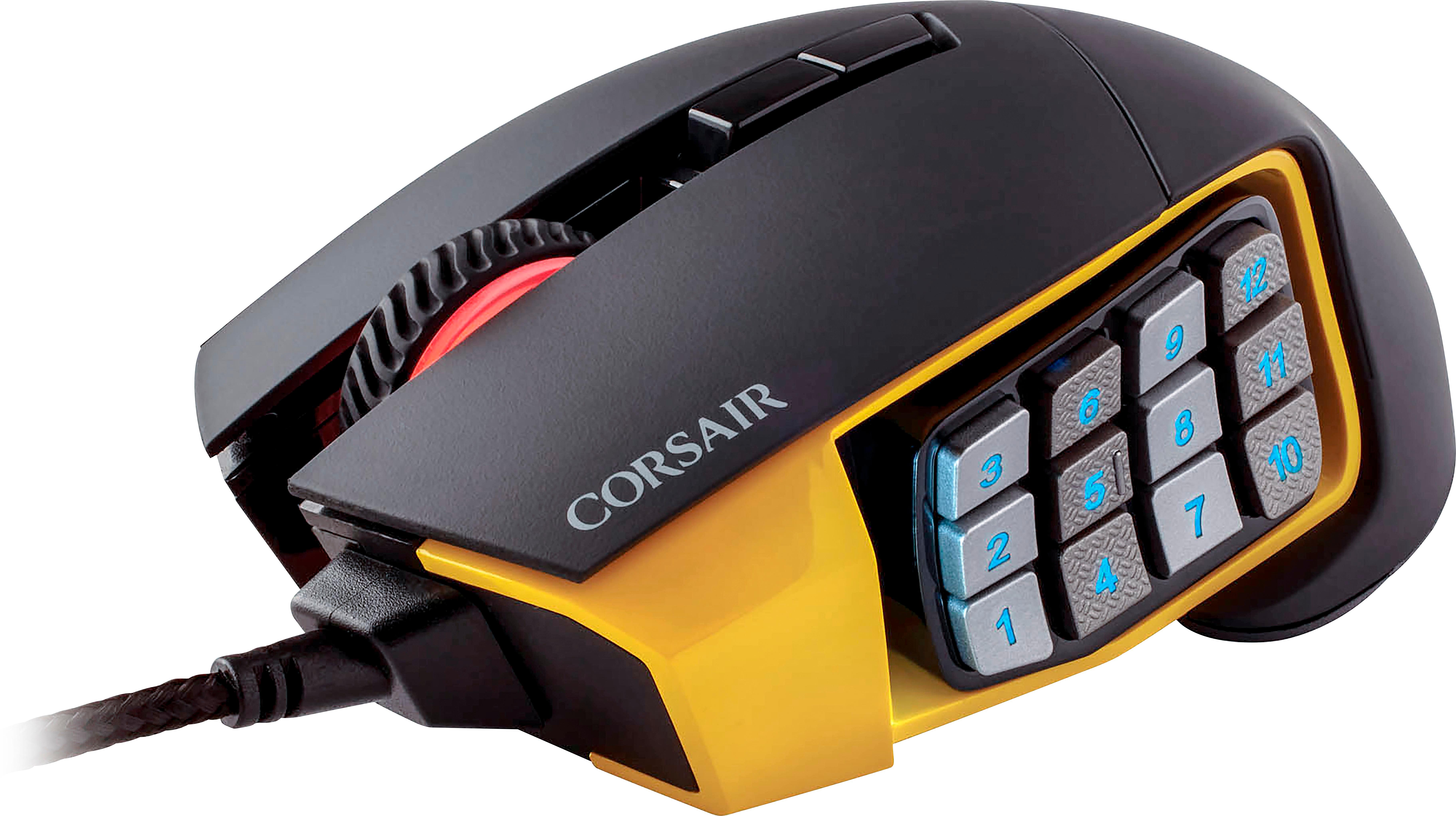 Yellow Scimitar PRO Wired Optical Gaming Mouse with RGB Lighting CORSAIR 
