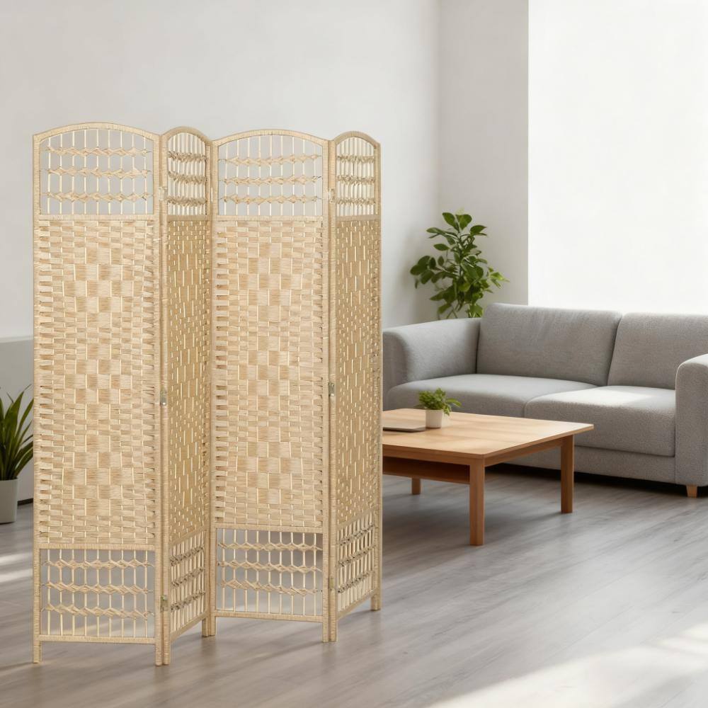 Front. COWLOWN - 8 Panel Folding Room Divider Privacy Screen Freestanding for Home Office Natural - Natural.