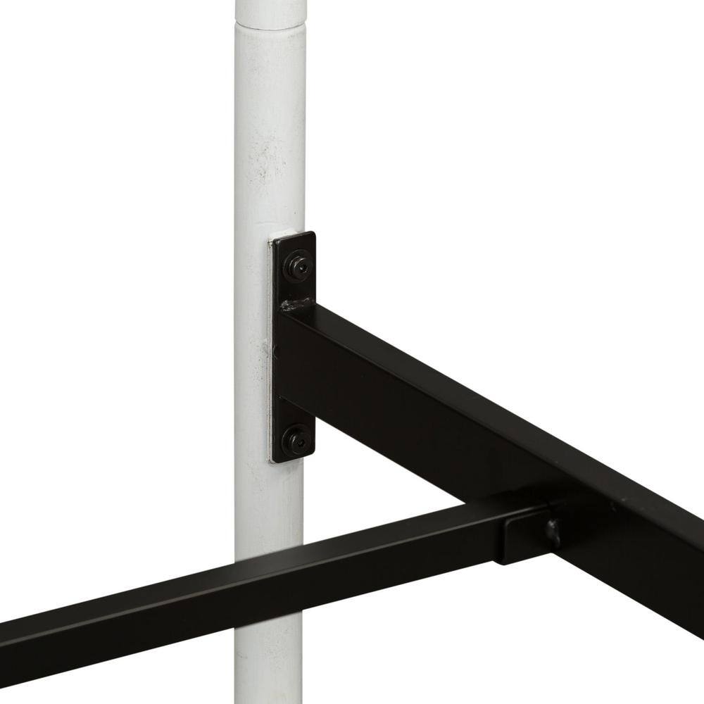 Angle. Liberty Furniture Industries - Vintage Series Full Metal Bed - Antique White in Distressed Metal - Black.