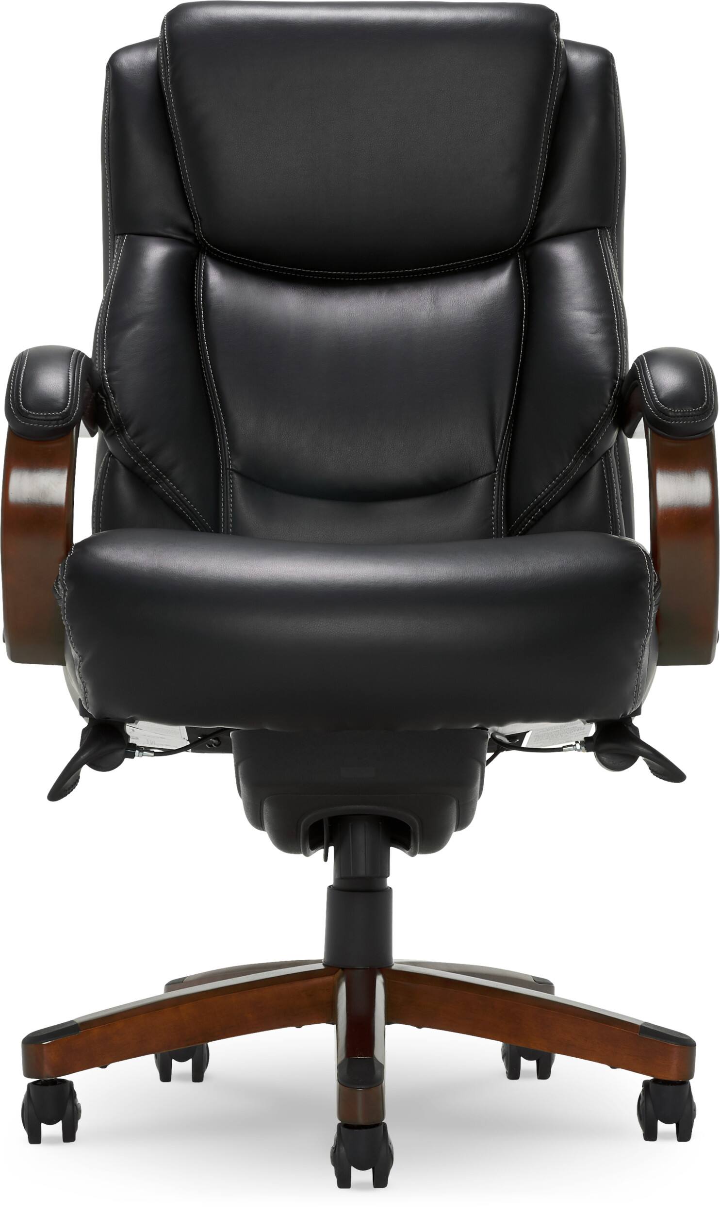 Alt View 17. La-Z-Boy - Big & Tall Executive Office Chair with Lumbar Support Leather Ergonomic Reclining Office Chair with Padded Arms - Jet Black/Mahogany.