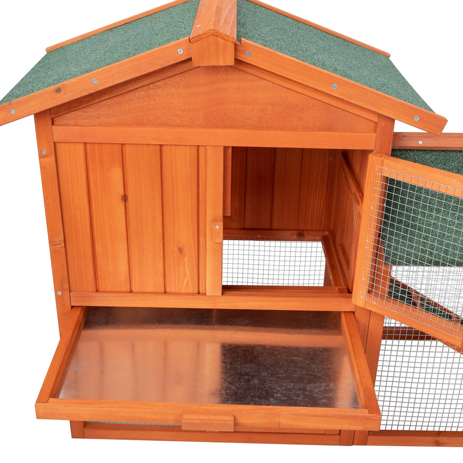 Alt View 4. Winado - 61in Wooden Rabbit Hutch Chicken Coop Small Pet House Bunny Cage with Ramp Run.