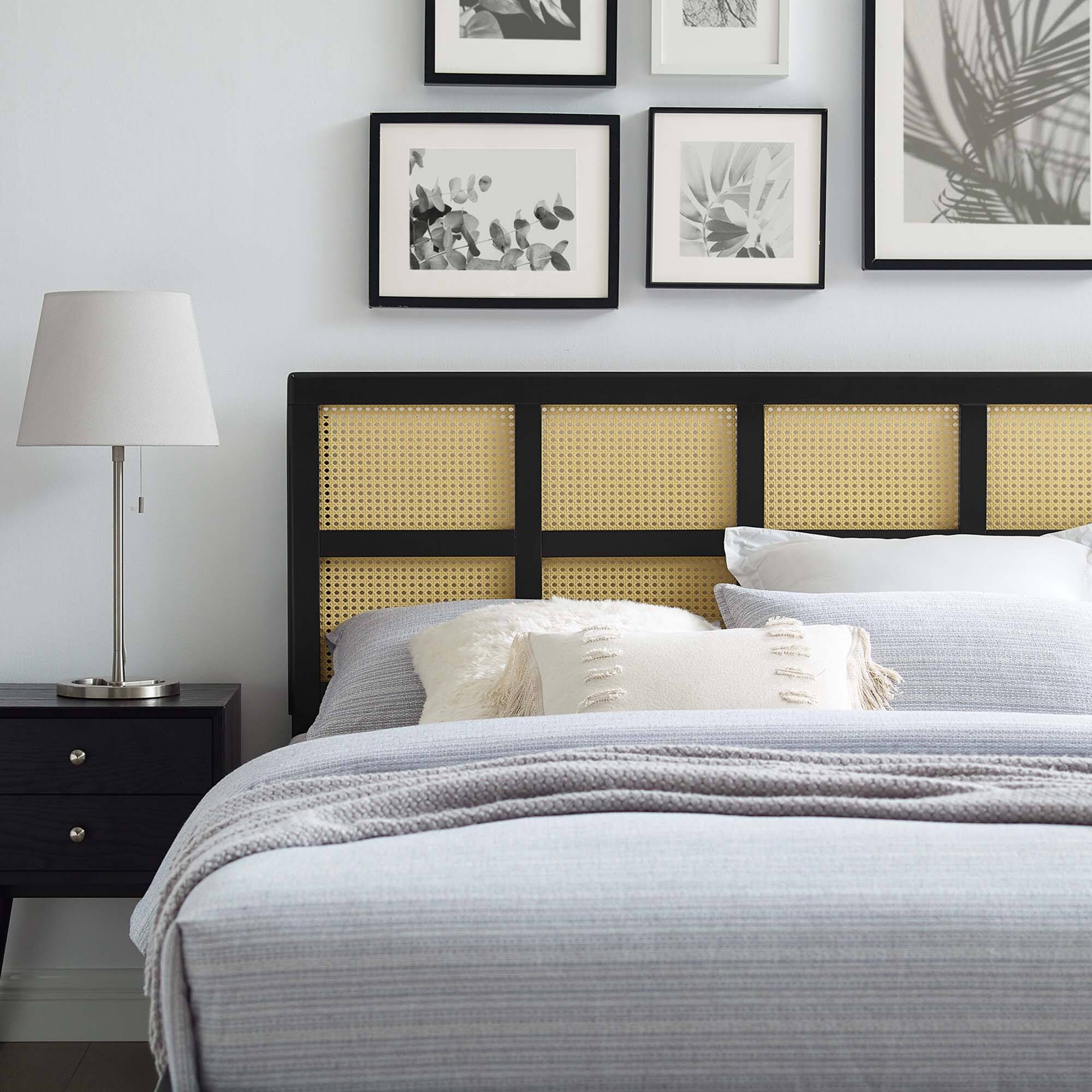 Alt View 3. Modway - Luana Cane Queen Headboard by Modway - Black.