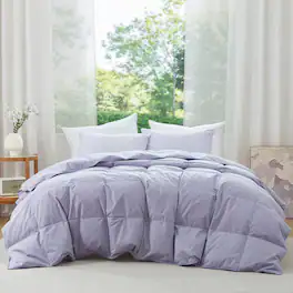 Puredown - Lightweight Organic Cotton Down Fiber Comforter, King - Purple