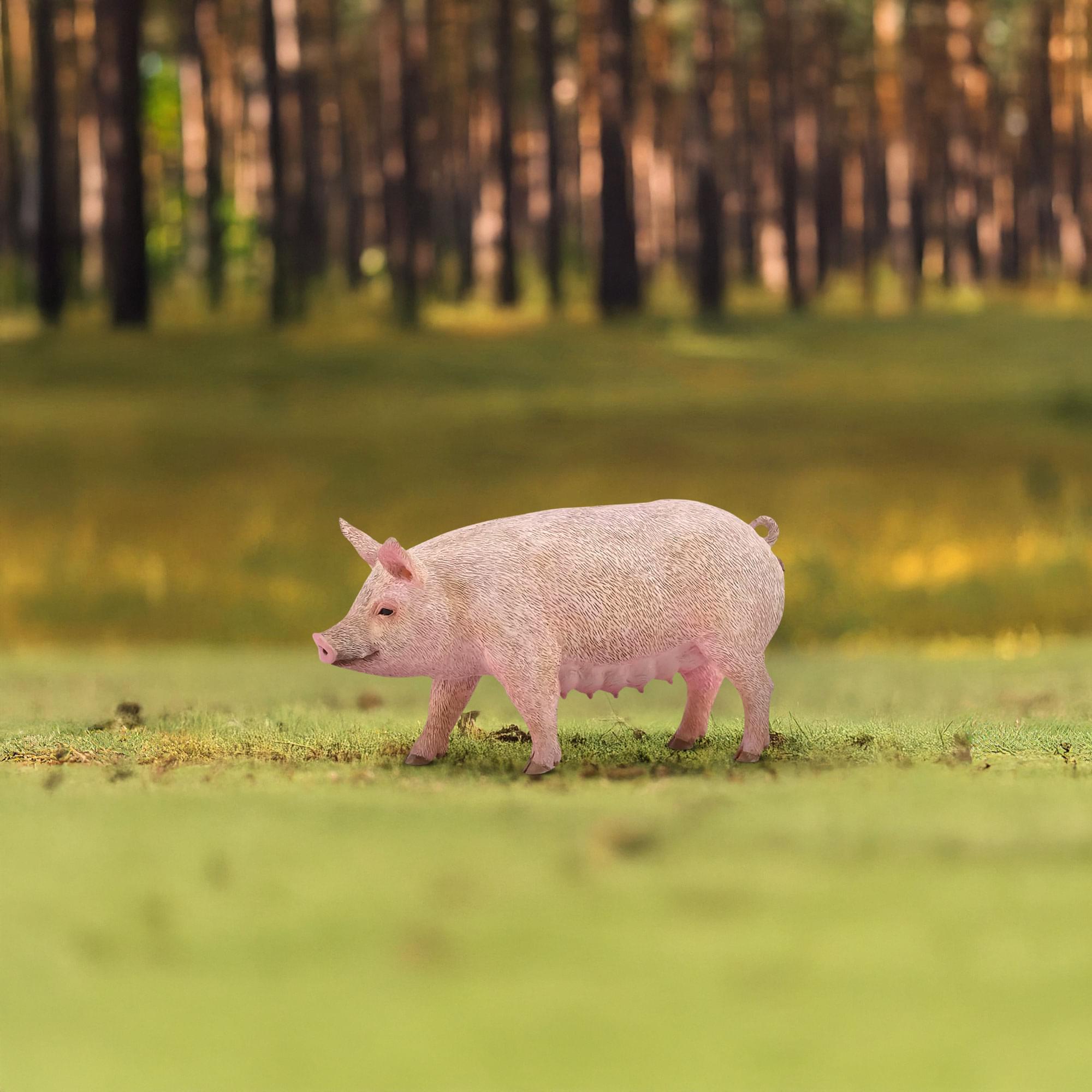 Alt View 2. Breyer - CollectA Farm Life Collection Miniature Figure | Sow - Pink.