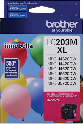Front. Brother - LC203M XL High-Yield - Magenta Ink Cartridge.