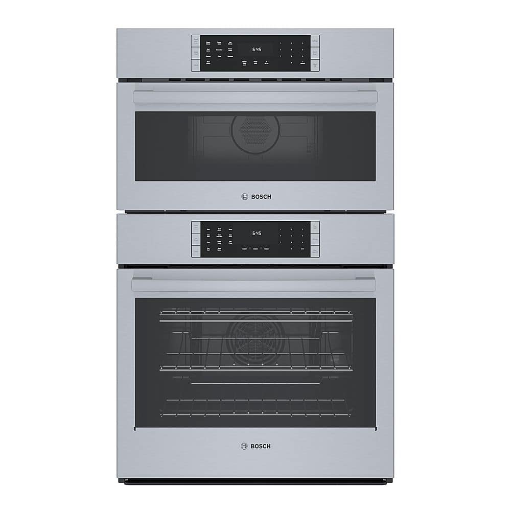 Front. Bosch - Benchmark Series 29.8" Built-In Electric Convection Double Wall Oven - Stainless steel.