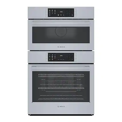 Front. Bosch - Benchmark Series 29.8" Built-In Electric Convection Double Wall Oven - Stainless steel.