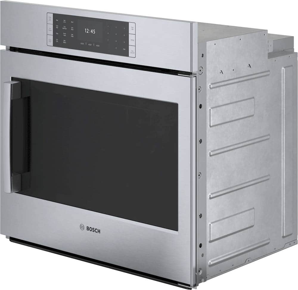 Angle. Bosch - Benchmark Series 29.8" Built-In Single Electric Convection Wall Oven - Stainless steel.