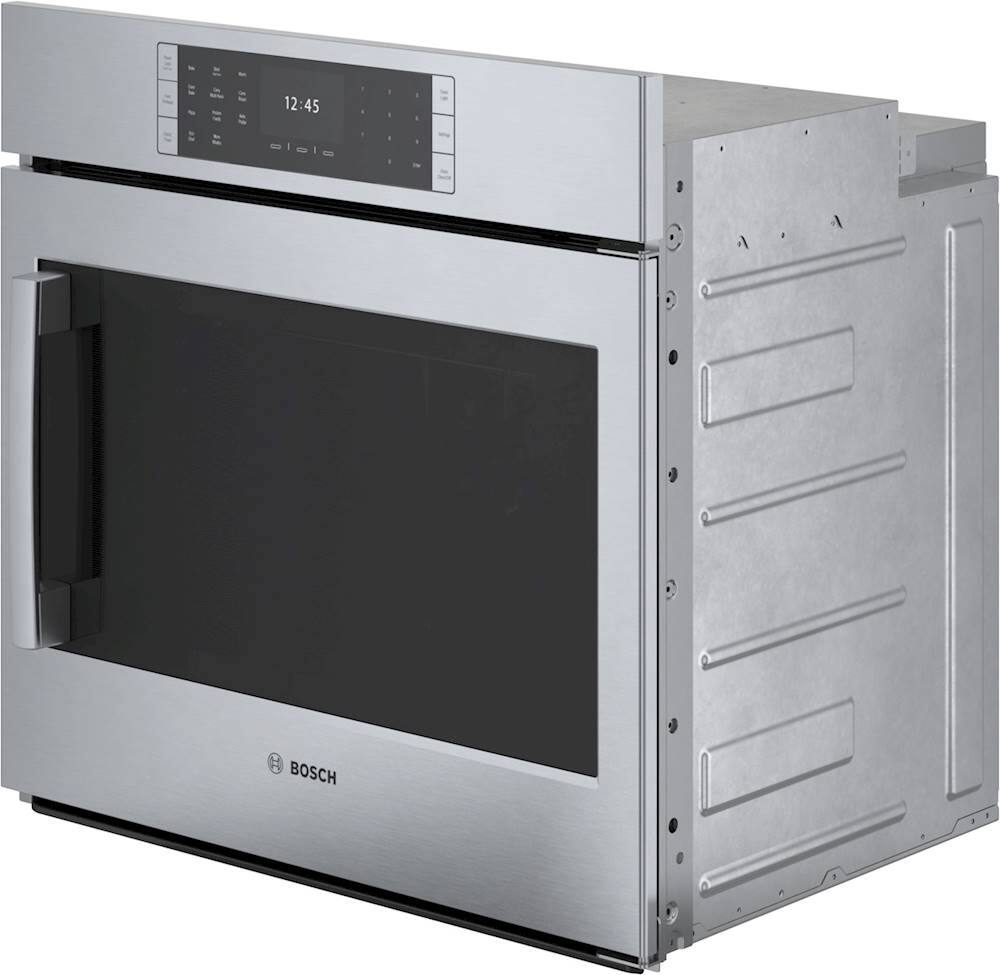 Angle. Bosch - Benchmark Series 29.8" Built-In Single Electric Convection Wall Oven - Stainless steel.