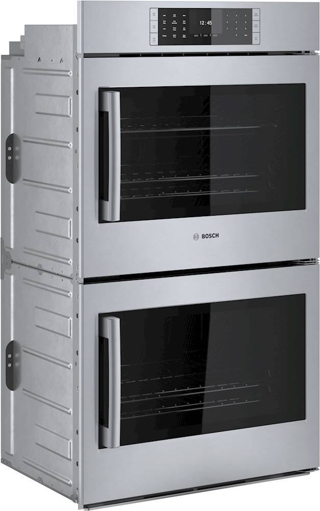 Angle. Bosch - Benchmark Series 29.8" Built-In Electric Convection Double Wall Oven - Stainless steel.