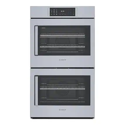 Front. Bosch - Benchmark Series 29.8" Built-In Electric Convection Double Wall Oven - Stainless steel.