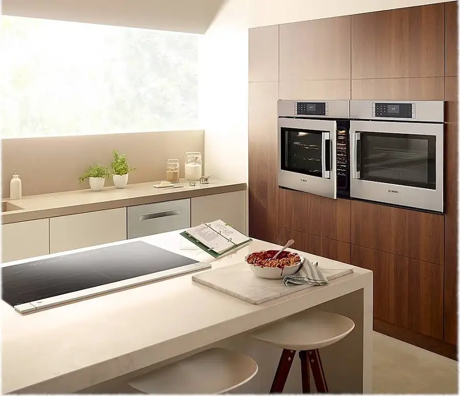 Alt View 18. Bosch - Benchmark Series 29.7" Built-In Single Electric Convection Wall Oven - Stainless steel.