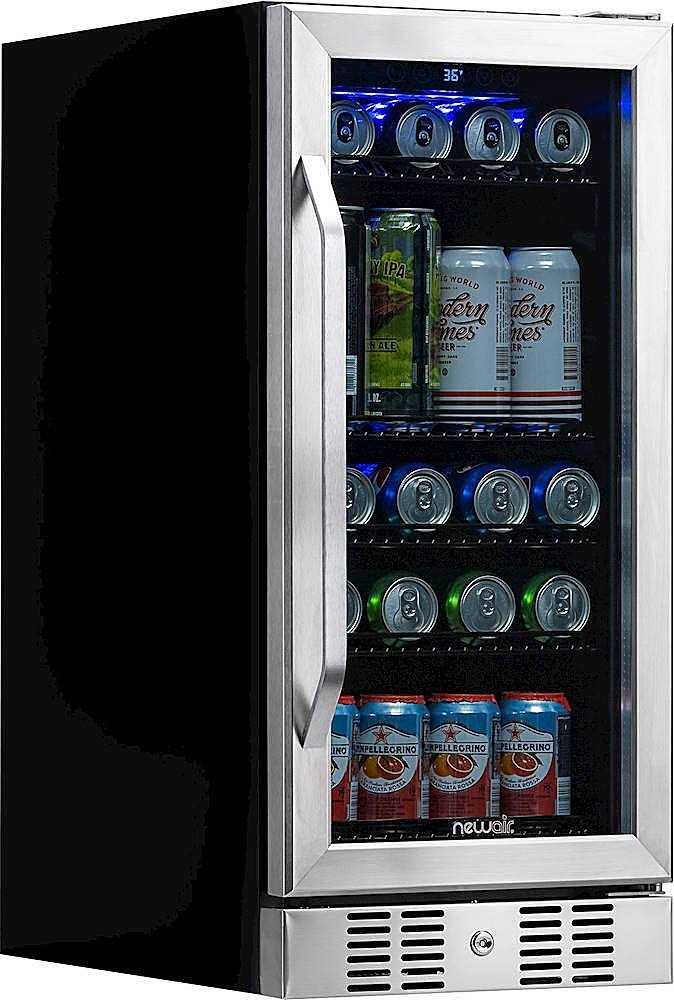 Alt View 12. NewAir - 96-Can Built-In Beverage Cooler with Precision Temperature Controls and Adjustable Shelves - Stainless Steel.