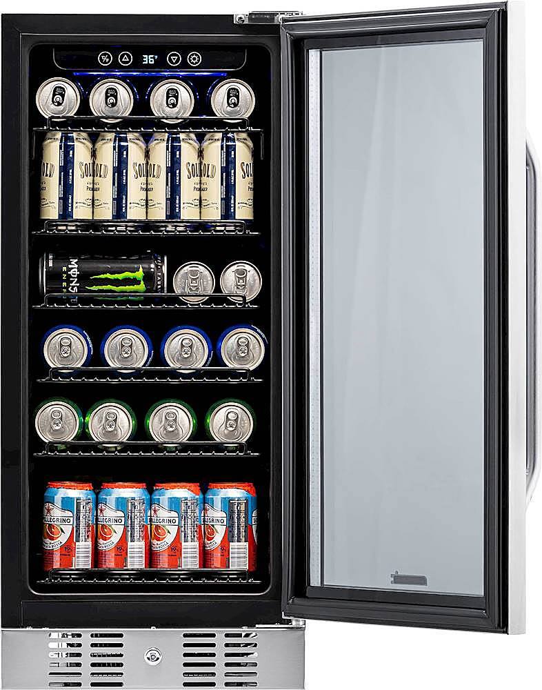 Alt View 13. NewAir - 96-Can Built-In Beverage Cooler with Precision Temperature Controls and Adjustable Shelves - Stainless Steel.