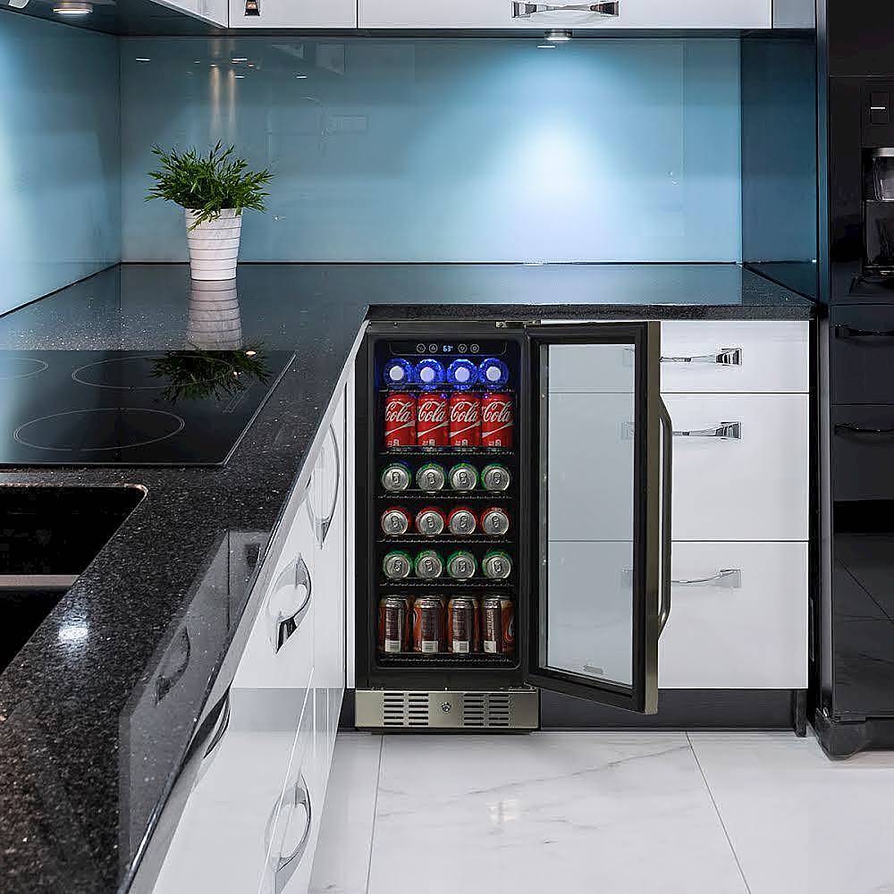 Alt View 18. NewAir - 96-Can Built-In Beverage Cooler with Precision Temperature Controls and Adjustable Shelves - Stainless Steel.