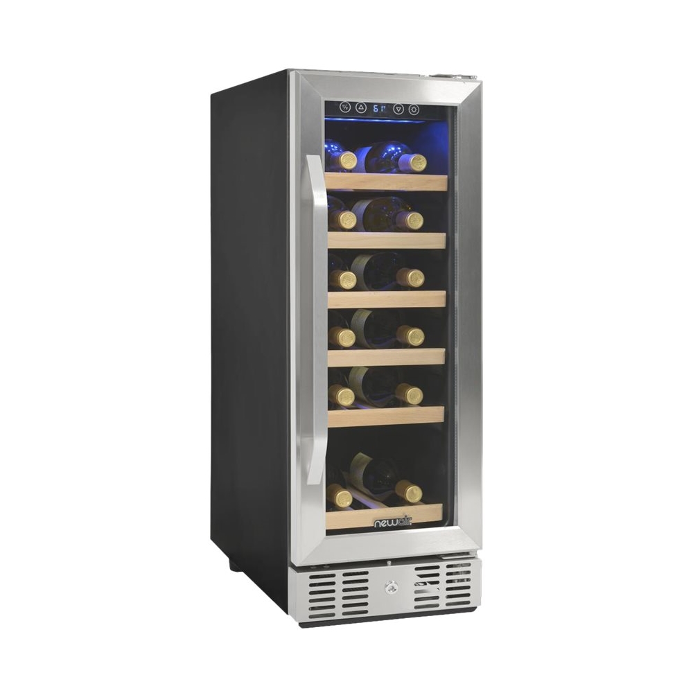 Left View: NewAir - 29-Bottle Wine Cooler - Stainless Steel