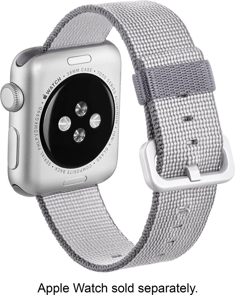 Best Buy Modal™ Woven Nylon Band Watch Strap for Apple Watch 38mm Gray