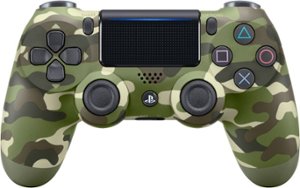 sony dualshock 4 wireless controller for sony playstation 4 green camouflage front zoom - fortnite cheat controller
