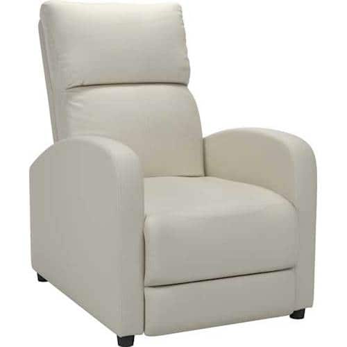 Front. CorLiving - Moor Recliner - White.