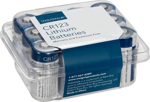 Insignia™ - CR123 Batteries (12-Pack) - Larger Front