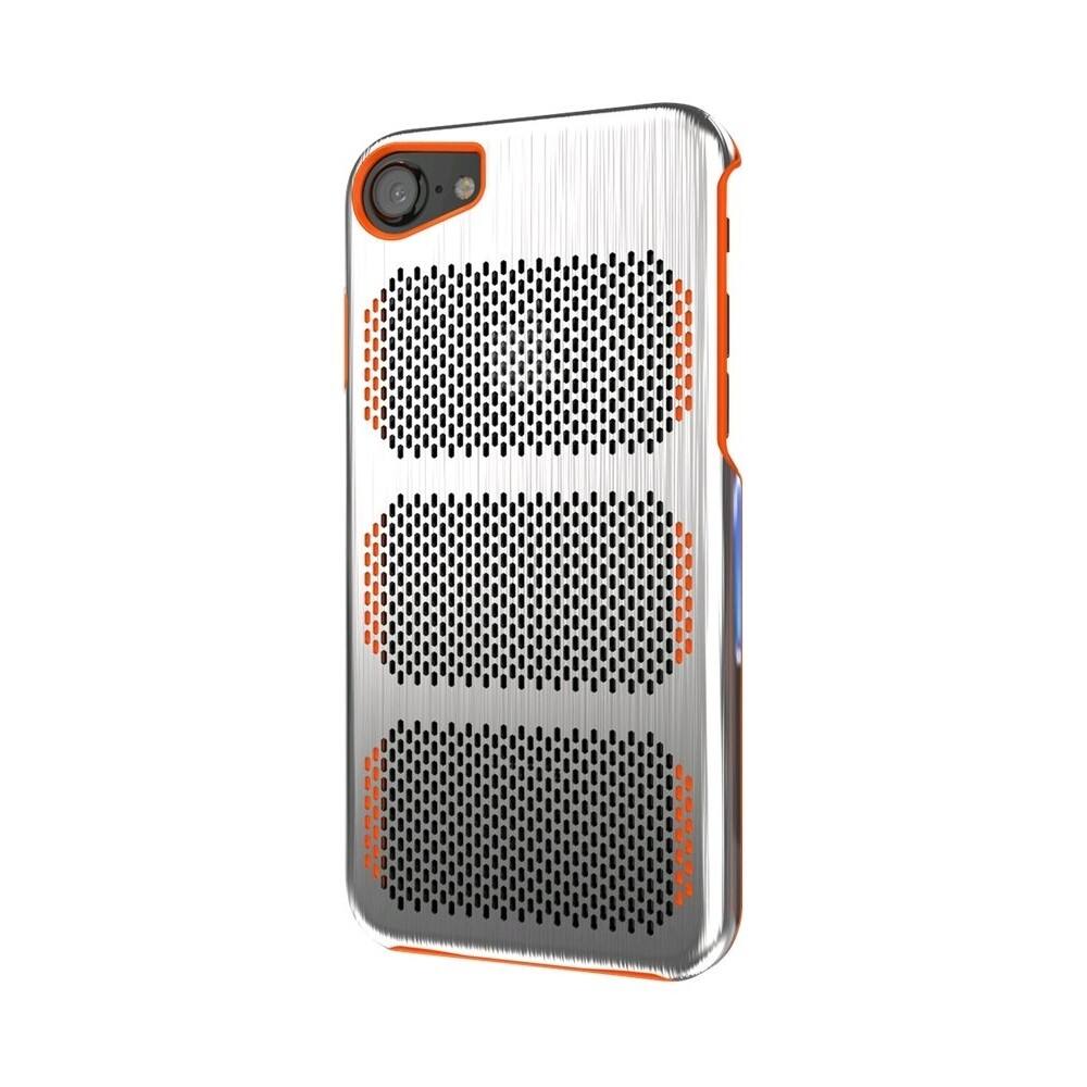 Front. IOMCASES - Case for Apple® iPhone® 7 - Orange/brushed steel.
