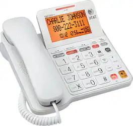 AT&T - CL4940 Corded Phone with Digital Answering System - White