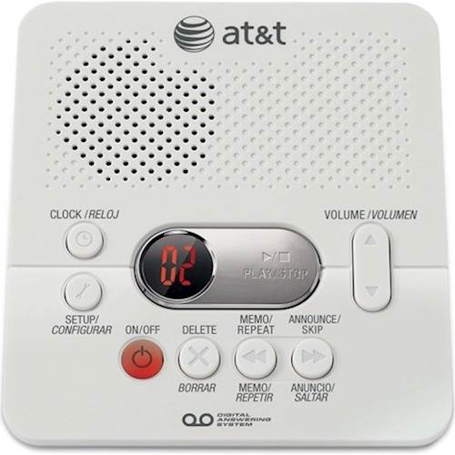 AT&T 1740 Digital Answering Machine with Time/Day Stamp White AT 1740