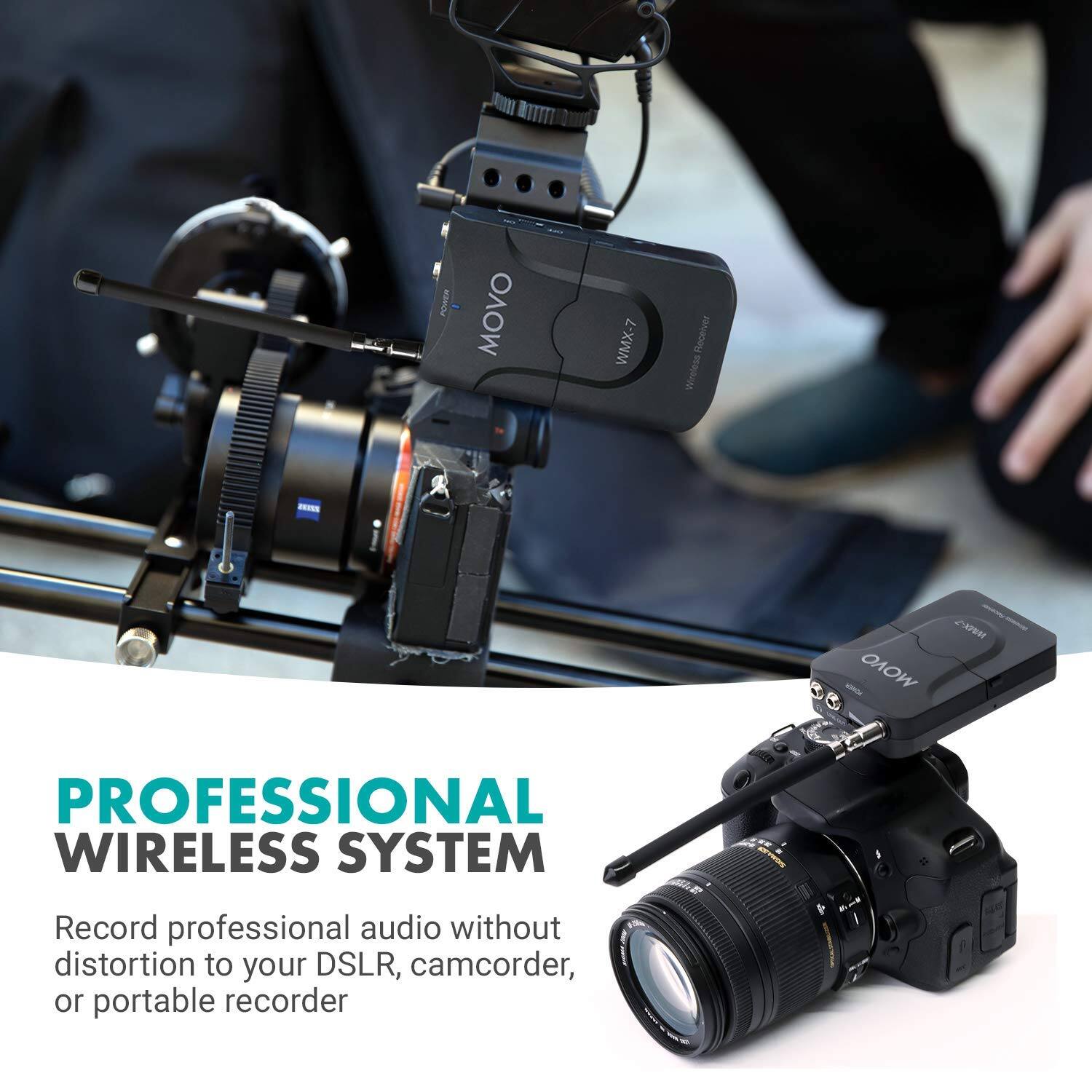 **PROFESSIONAL WIRELESS SYSTEM**

Record professional audio without distortion to your DSLR, camcorder, or portable recorder