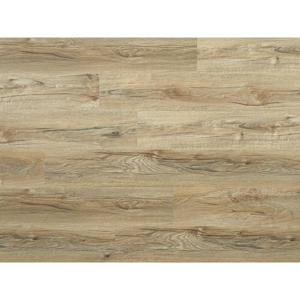 Angle. East West Furniture - EVA Backing SPC Wood Flooring Planks, Argent Ash 4mm x 7" x 48" with 20mil Wear Layer and I4F Click Locking - Argent Ash.
