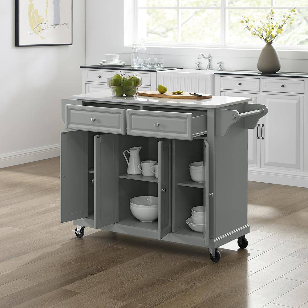 Alt View 7. Crosley Furniture - Full Size Stone Top Kitchen Cart - Gray.