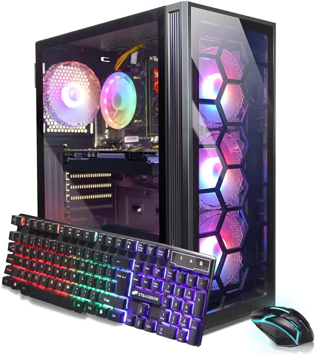 STGAubron - Gaming PC Computer Desktop, Intel Core i7 up to 3.9G, GeForce RTX 2060 S 8G, 32G RAM, 1TB SSD, WiFi 6, Win11H - Black