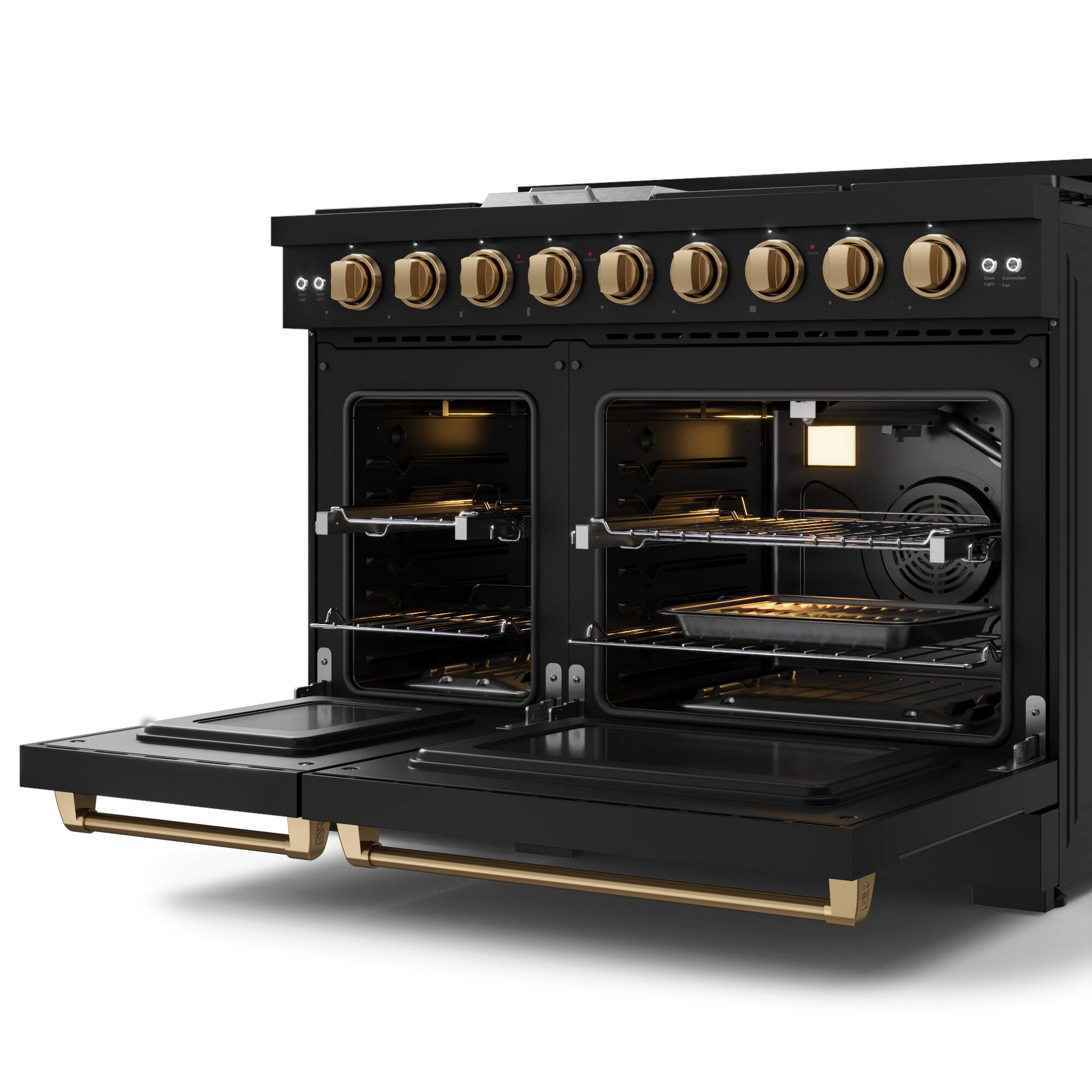 Alt View 13. Thor Kitchen - Gordon Ramsay Series by Thor Kitchen 6.8 Cu. Ft Freestanding Gas Range with Bronze Hardware - Black.