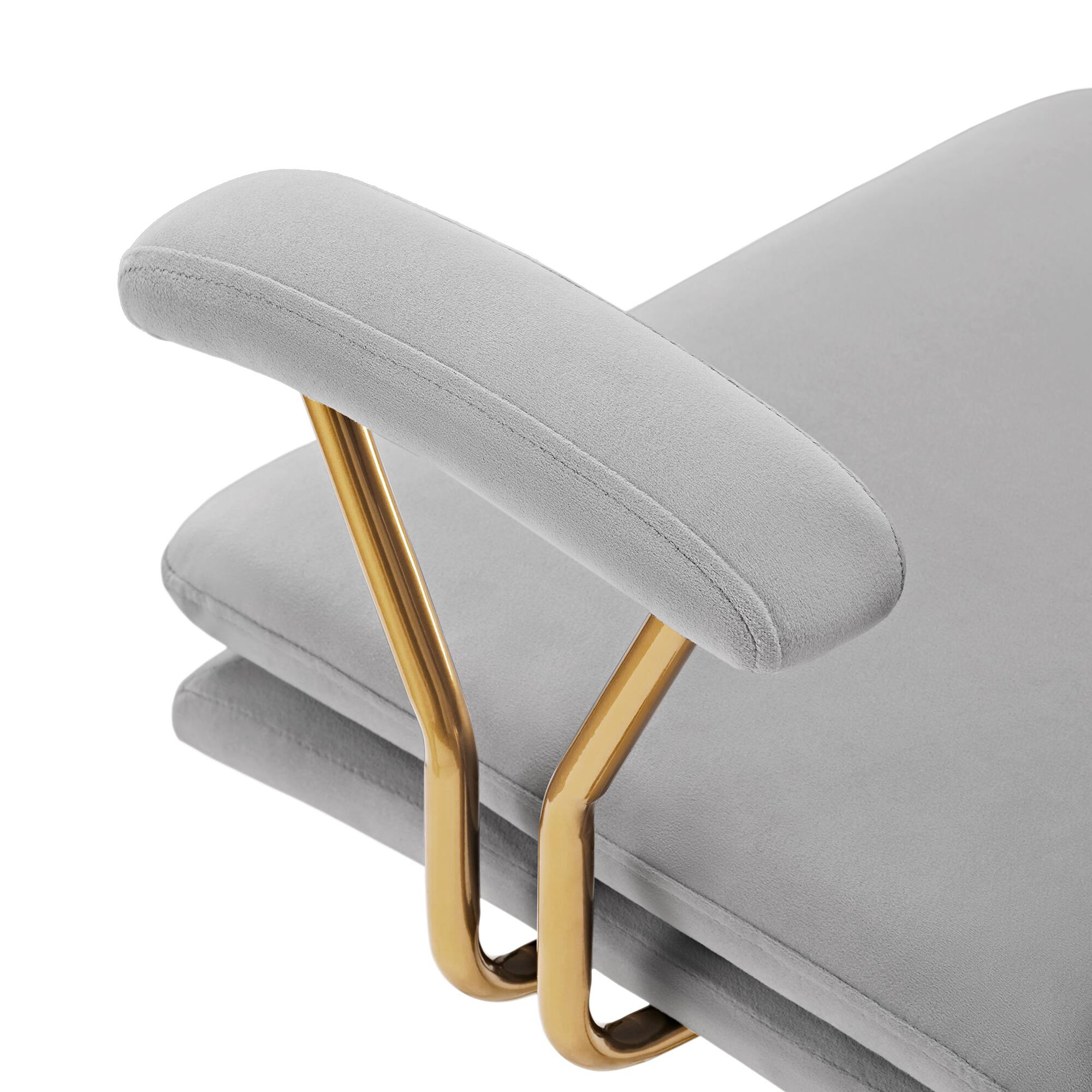 Alt View 4. Eureka Ergonomic - Velvet Executive Home Office Chair - Grey.