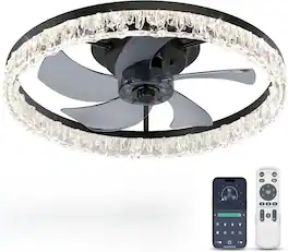 Nordic Hygge - Ceiling Fans with Lights and Remote 20'' Smart Low Profile Ceiling Fans 3000K6500K Dimmable Black