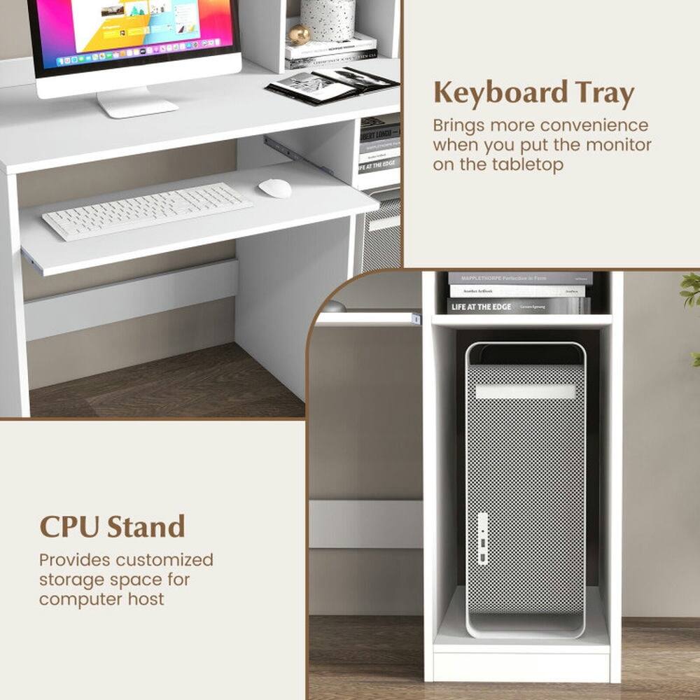 Keyboard Tray  
Brings more convenience when you put the monitor on the tabletop  

CPU Stand  
Provides customized storage space for computer host