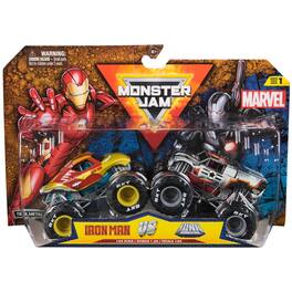 Monster Jam - Iron Man vs War Machine Die-Cast Monster Trucks, 1:64 Scale, Kids Toys - Red & Gray
