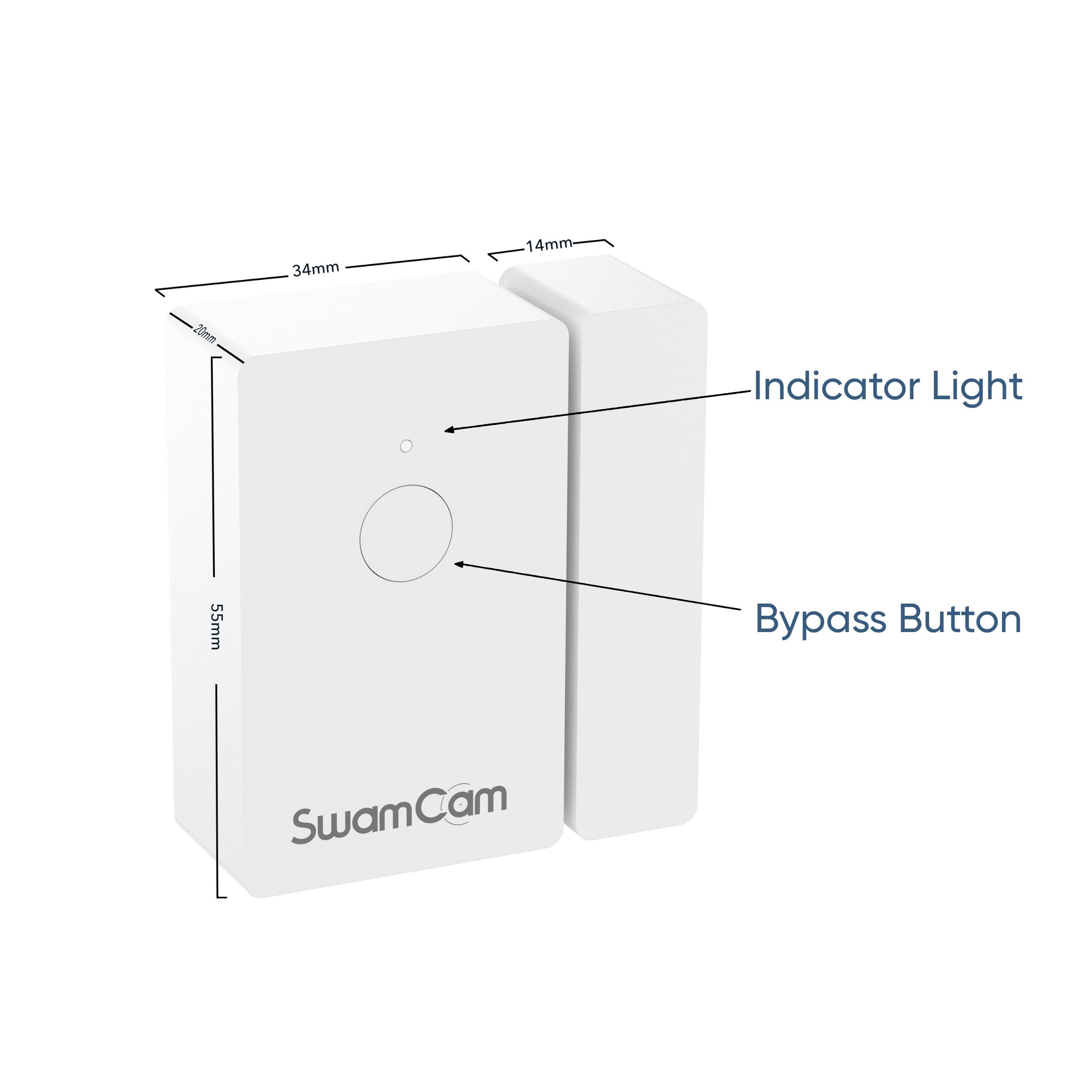 34mm  
14mm  
20mm  
Indicator Light  
55mm  
Bypass Button  
SwamCam