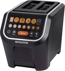 Revolution Cooking - InstaGLO R90 Smart Digital Touchscreen Toaster - 2-Slice High-Speed Toaster with Patented InstaGLO 2.0 Technology - Matte Black