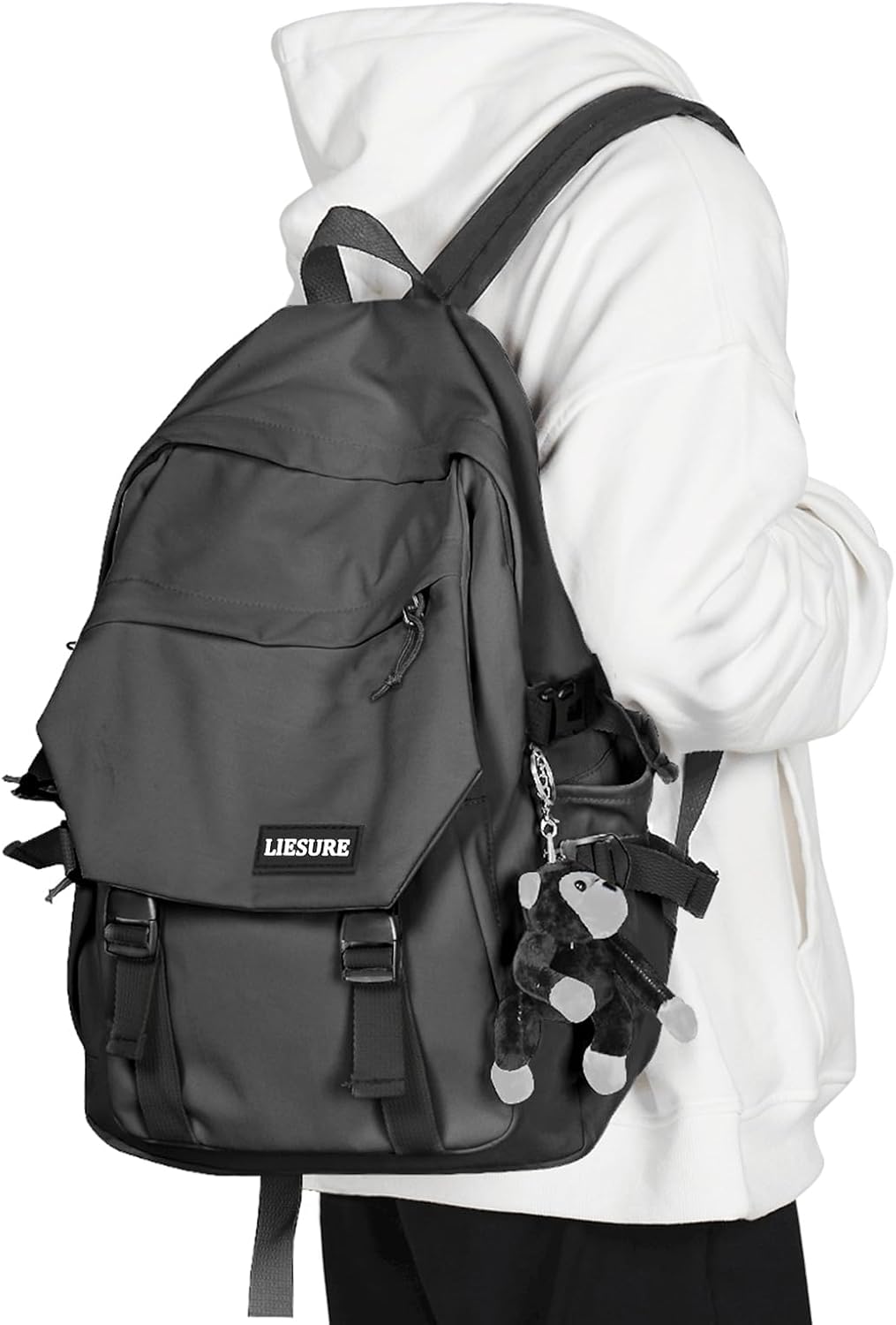 Front. Live At Space - coowoz Casual Daypack Large upgraded version College Laptop Backpack Women Water Resistant Lightweight School Travel... - Dark Grey-Small.