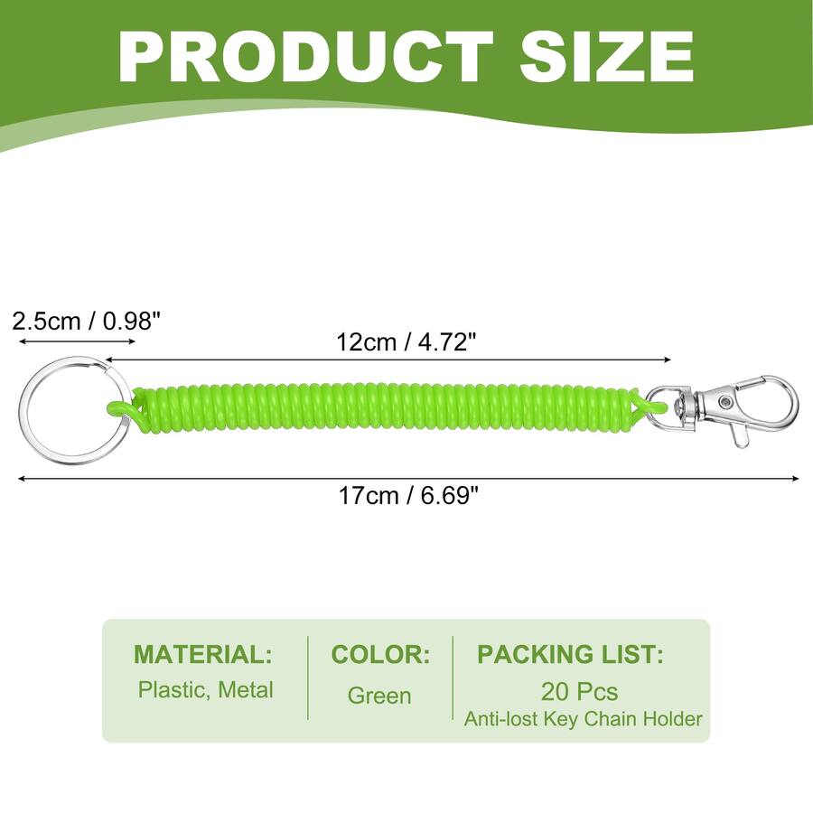 Cioil Spring Unique Bargains Coil Keychain 20pcs Spiral Retractable Spring Stretchy ...