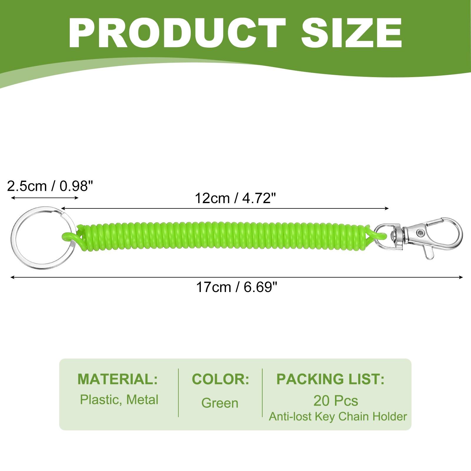 Unique Bargains Coil Keychain 20pcs Spiral Retractable Spring Stretchy ...