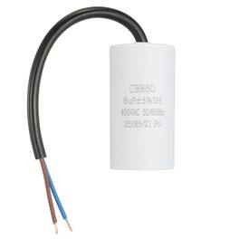 Unique Bargains - 8uF CBB60 Run Capacitor, AC 450V 2 Wires 50/60Hz Cylinder 65x34mm for Air Compressor, Water Pump - White