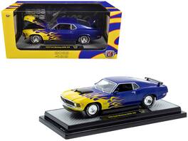 M2 - 1970 Ford Mustang BOSS 429 Graphics Limited Edition to 6650 pieces Worldwide 1/24 - Blue Metallic with Flame