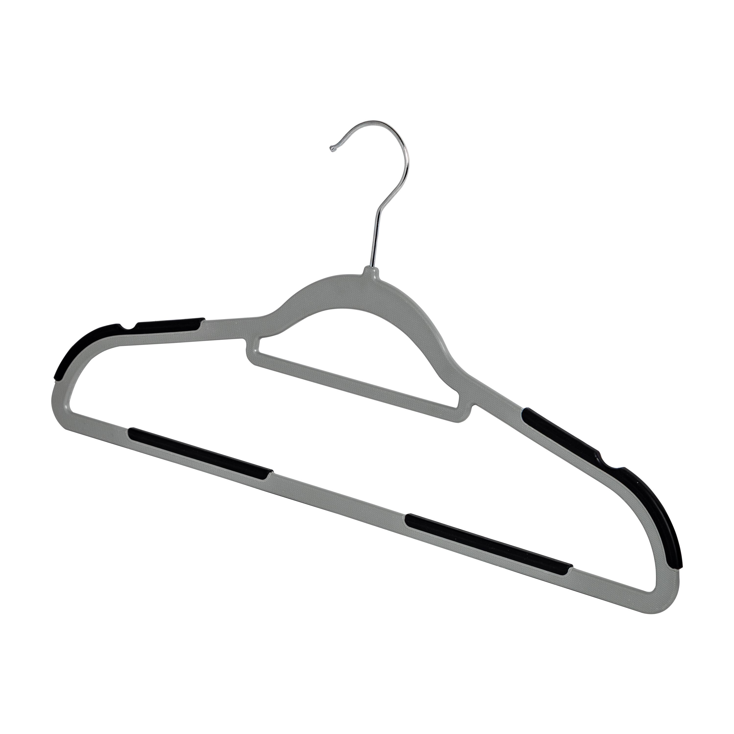 Front. Honey-Can-Do - Rubber Grip No-Slip Plastic Hangers 50pk - Gray.